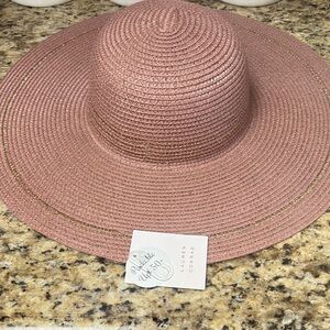 LC Lauren Conrad Pink Wide-Brimmed Hat